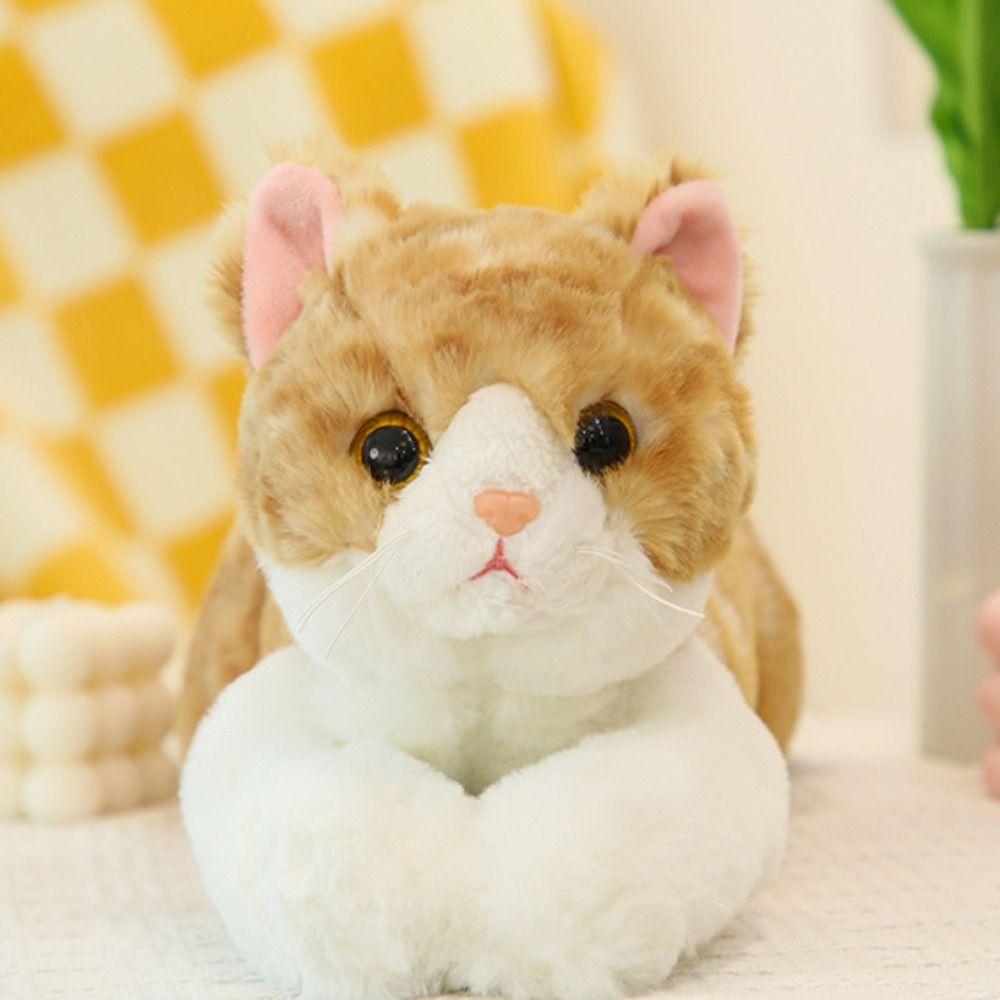 50cm Size Imitation Lying Cat Plush Toys Hairy Texture Realistic Cat Plush Toy Birthday Gift