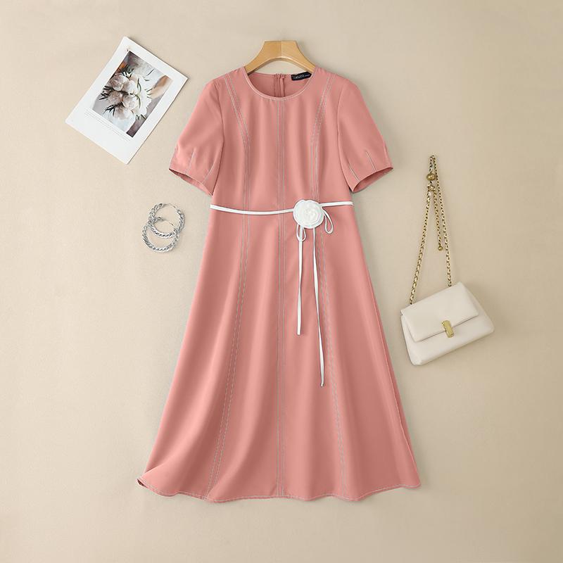 ZANZEA Dámské letní ležérní šaty s kulatým výstřihem s krátkým rukávem