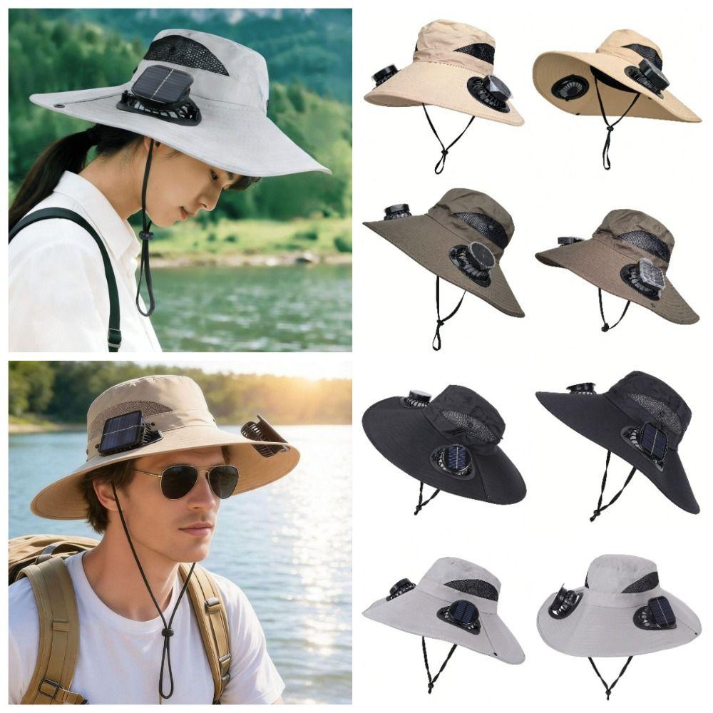 Cappello con Visiera a 3 Velocità per l'Estate, Doppia Ventola, Ampia Visiera, Comodo Cappello Ventilato Solare per Escursionismo
