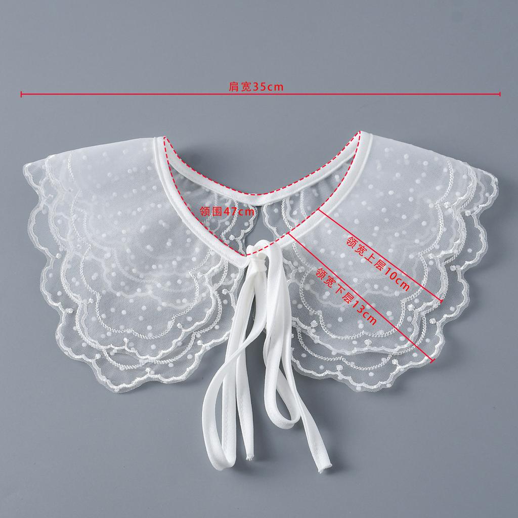 Girls Lace Shirt Detachable Collar for Womens Adjustable Strap Lace Up Shawl Small Shoulder Wraps Small Cape Fake Collar