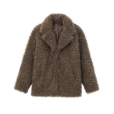 Chic Faux Fur Effect Women's Short Coat - Stylish European & American Design