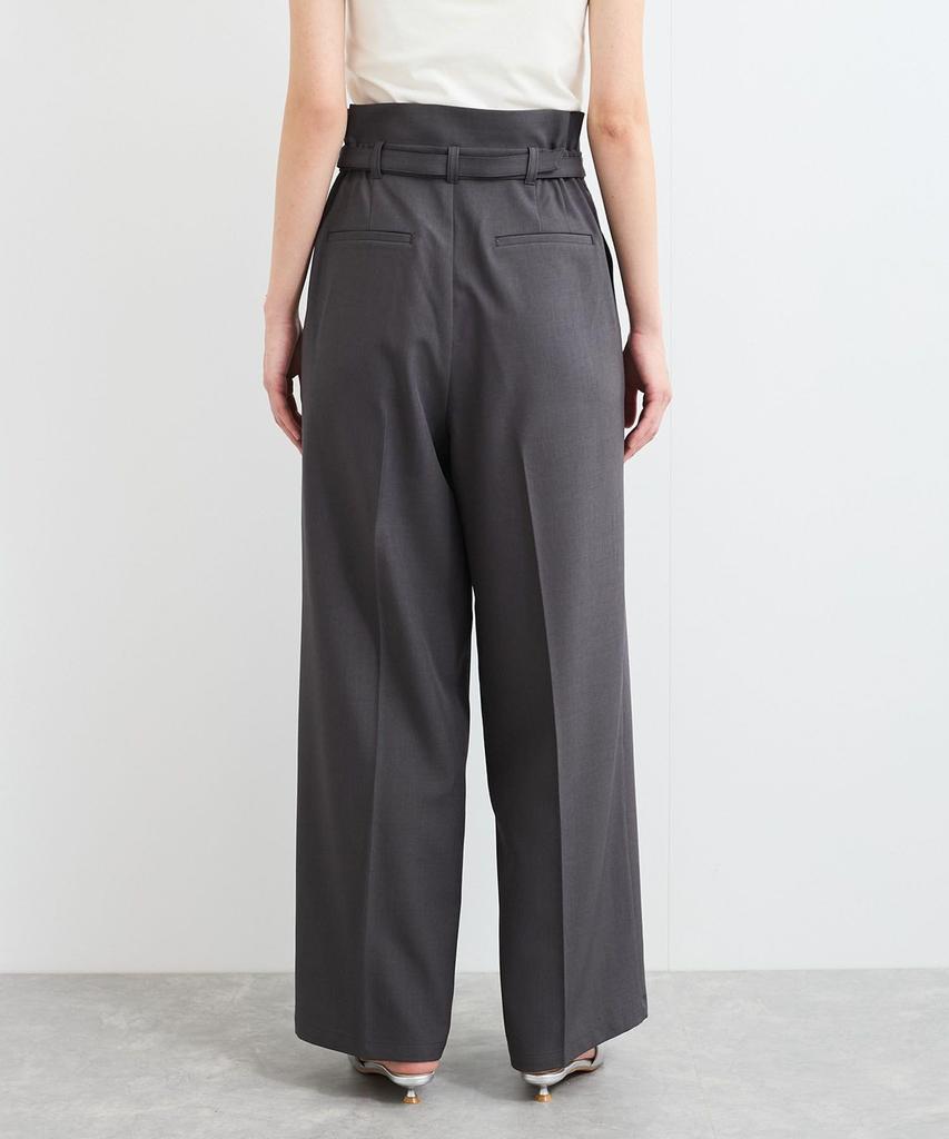 Bis Slacks with Belt Size Sax Women's Wrinkle-Resistant, Cool-to-the-Touch Wide-Leg Detail, BVS15100, (48)