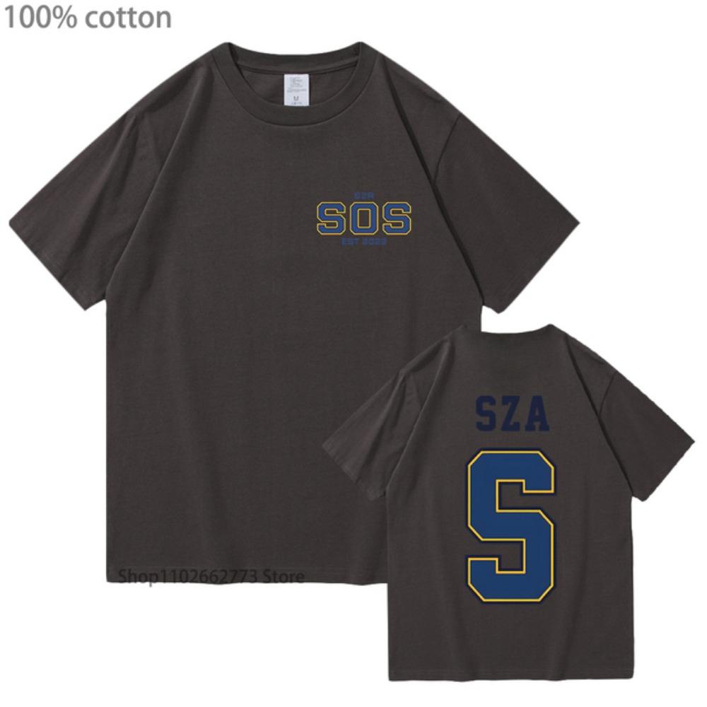 SZA SOS Anime T-shirts Funko Pop Shirt Manga/comic Tshirt 100%Cotton Women Kawaii Cartoon Tee-shirt Summer Men Clothing Y2k Tops