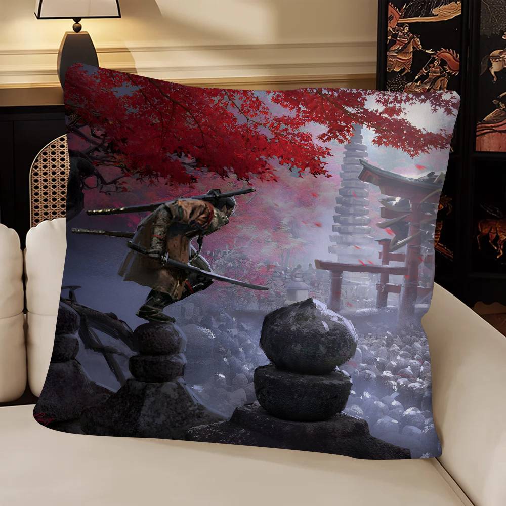 Game SSekiro Shadows Die Twice Pillow Case Fashion Square Pillowcase Bedroom Sofa Room Ins Decoration Leisure
