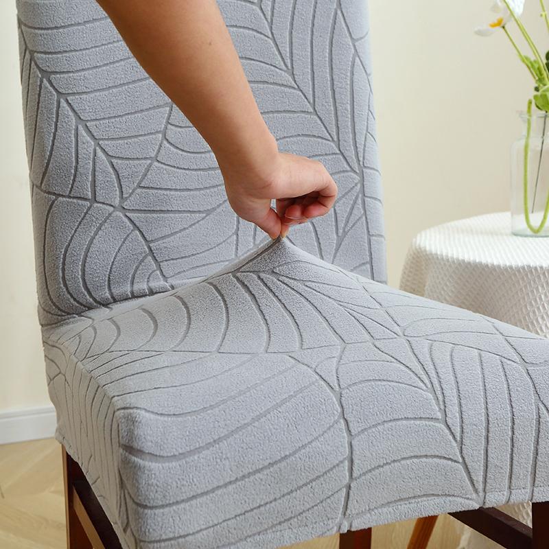 Coprisedia Jacquard a Foglia Premium 1/2/4/6 Pezzi Coprisedile Solido per Sedia Protezione Sedia in Spandex Cucina Sala da Pranzo Casa Ristorante
