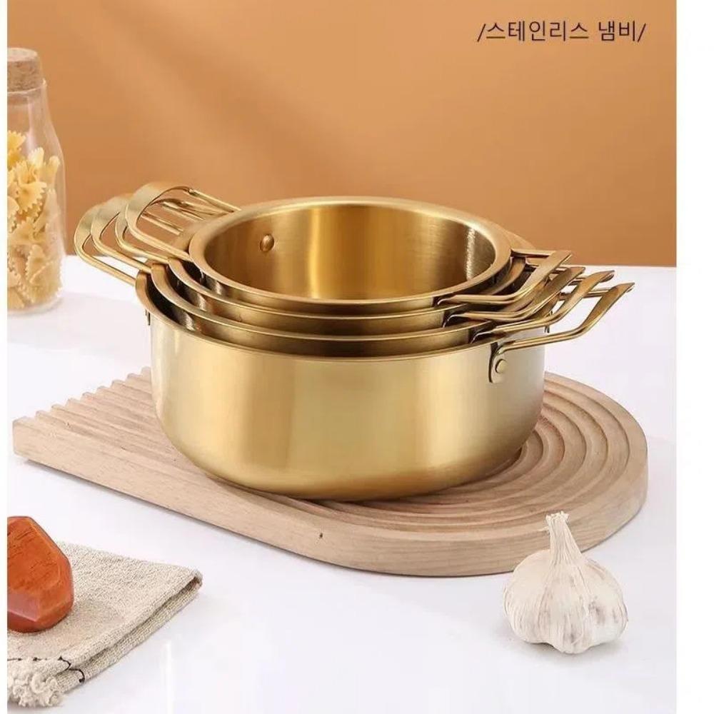 Nerezový hrnec na polévku s poklicí Hot Pot Korejský hrnec na ramen Kempingové nádobí