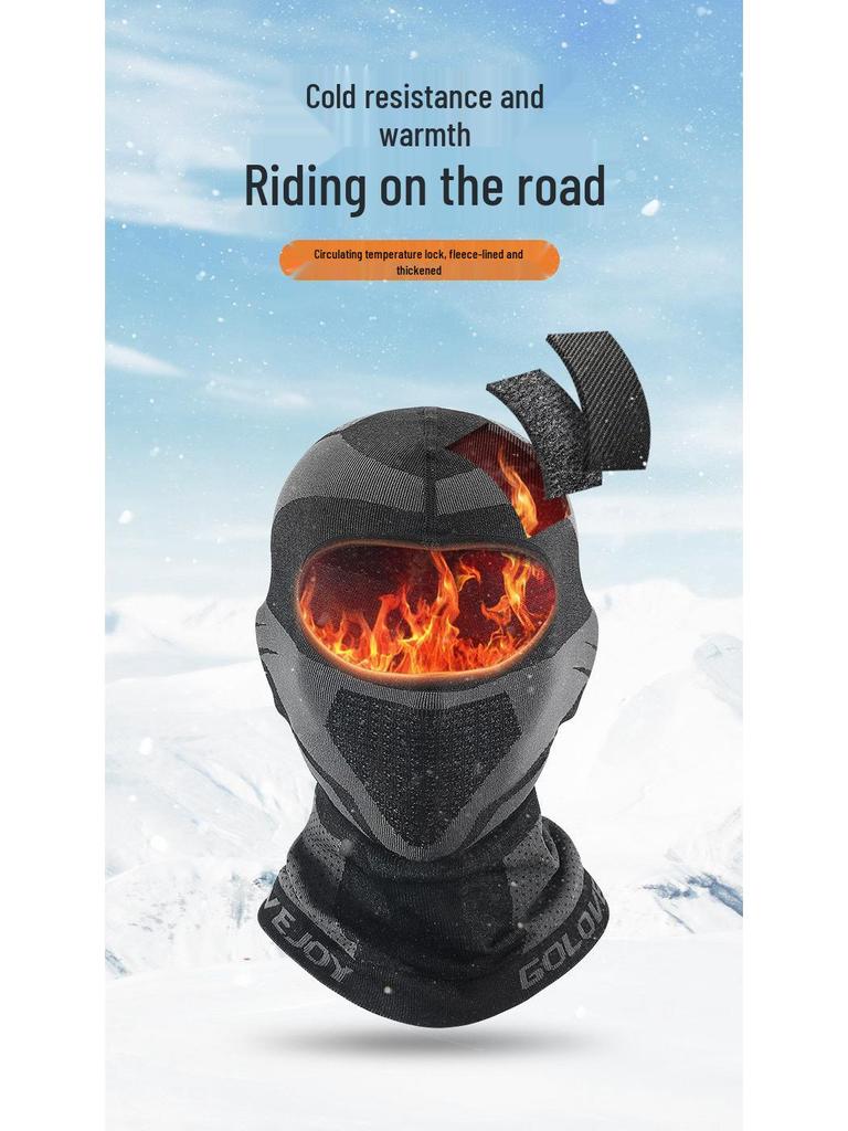 Zimní cyklistická pokrývka hlavy Unisex: Dvouvrstý fleece, Větruodolný, Ochrana uší, Teplá obličejová maska DTJ20