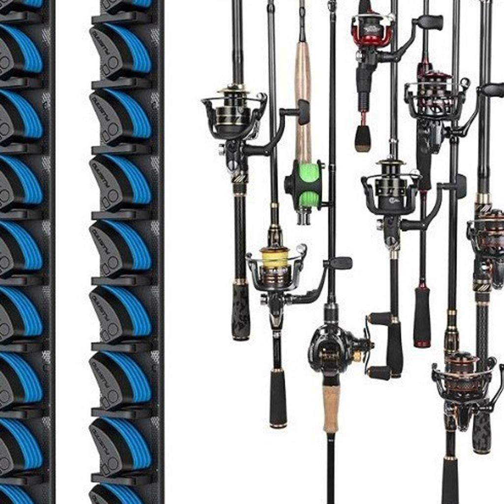 Wall Mounted Fishing Rod Holder 9 Rod Fishing Rod Display Stand Vertical Fishing Poles Rack Rod Storage Tool Enduring