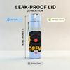 1PC Love You Forever Black Pug 750ml Color Plastic Sports Water Bottle Leakproof Flip Straw Lid Suitable for Sports Office Home Use