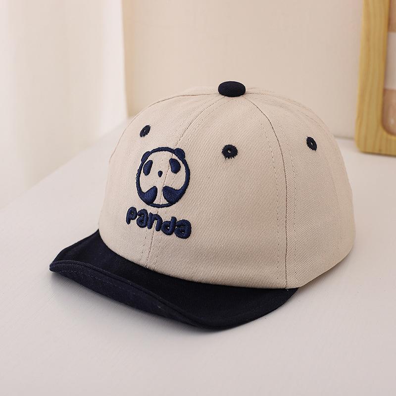Unisex Baby Panda Cartoon Baseball Cap with Soft Brim - Cute Duckbill Sun Protection Hat for Spring