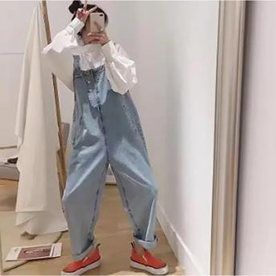 Koreaanse streetwear denim jumpsuit dames losse schattige jumpsuits casual mode meisjes maxi blauwe jeans overalls