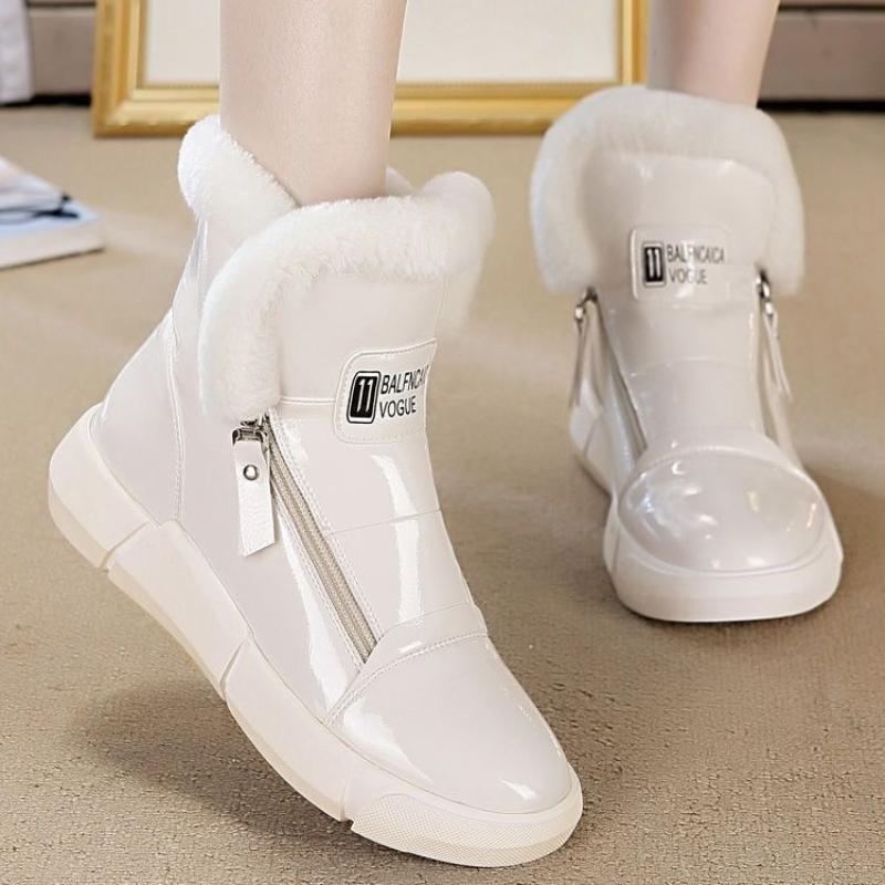 Fashion Zipper Round Toe Waterproof Platform Ankle Ladies Shoes Hot Goth Comfortable and Elegant Furry Women's Snow Boots on Promotion