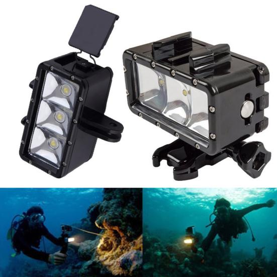 30m Diving Waterproof LED Action Camera Flash Light for GoPro Hero 45752 Xiaoyi