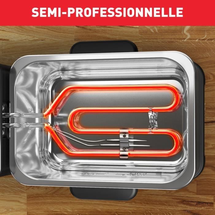 TEFAL Friteuse Huile Semi-professionnelle, 2400 W, 3 L (jusqu'à 4 Pers), Filtre Breveté, Thermostat Réglable, Filtra Pro FR511170