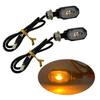 Pair High Brightness LED Motorcycle Turn Signal Lights Waterproof Small Elliptical Design Easy Installation for Safety
