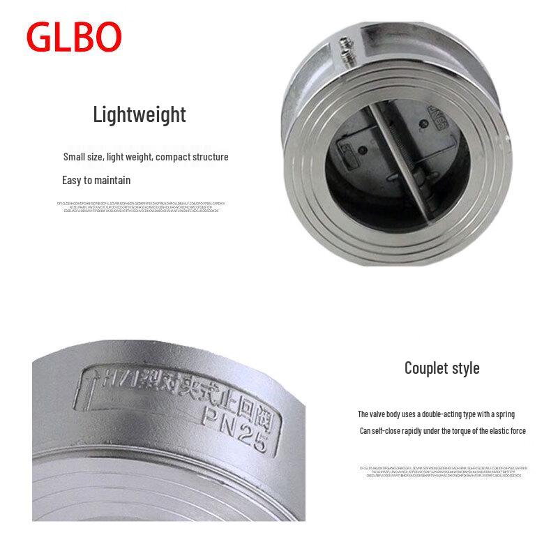 GLBO 304 Edelstahl Wafer-Doppelscheiben-Hartdichtungs-Rückschlagventil