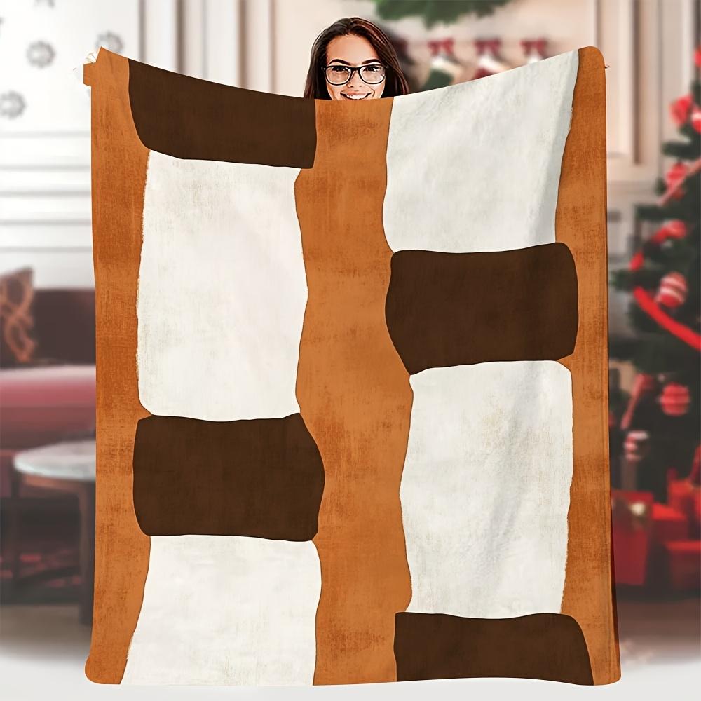 Extra Large Blanket - Super Soft Cozy Moroccan Azilal Geometric Pattern, Symmetrical Nordic Minimalist Design 75x90cm28x35in