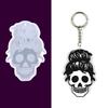 Human for Head Skull Keychain Drop Glue Mold Diy Halloween Pendant Backpack Decor Silicone Mold Epoxy Resin Crafting Mol