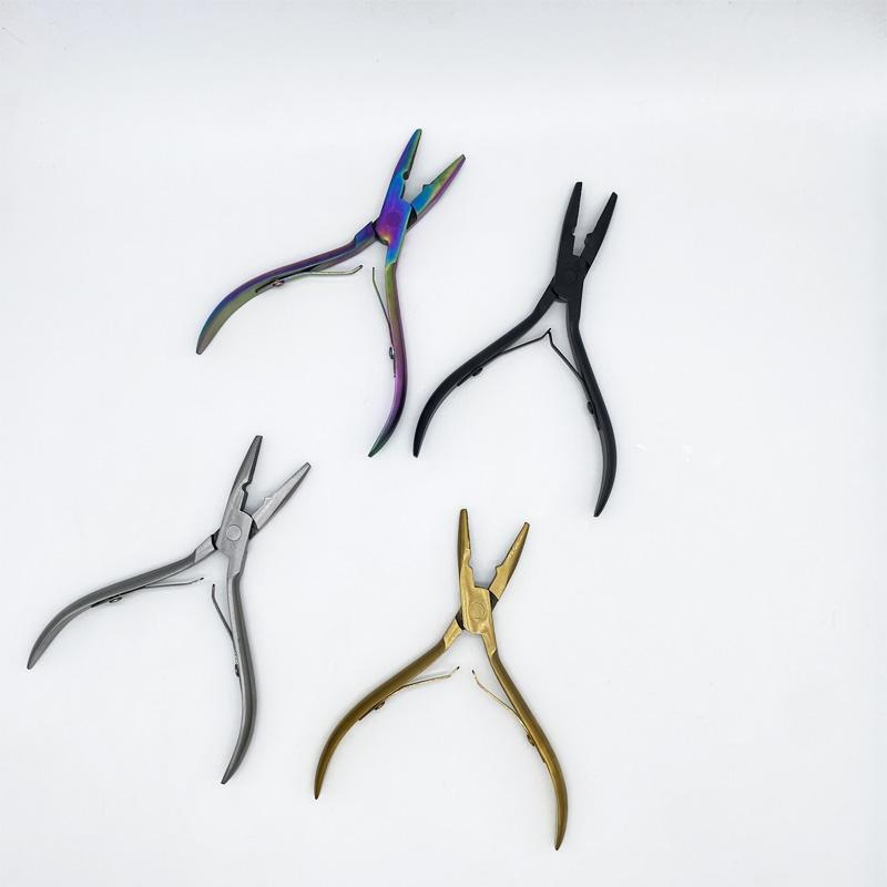 1 PC 5 Inch Silver Stainless Steel Clamp Hair Extension Plier with Hole Keratin Hair Extensions Ring Removal Tools