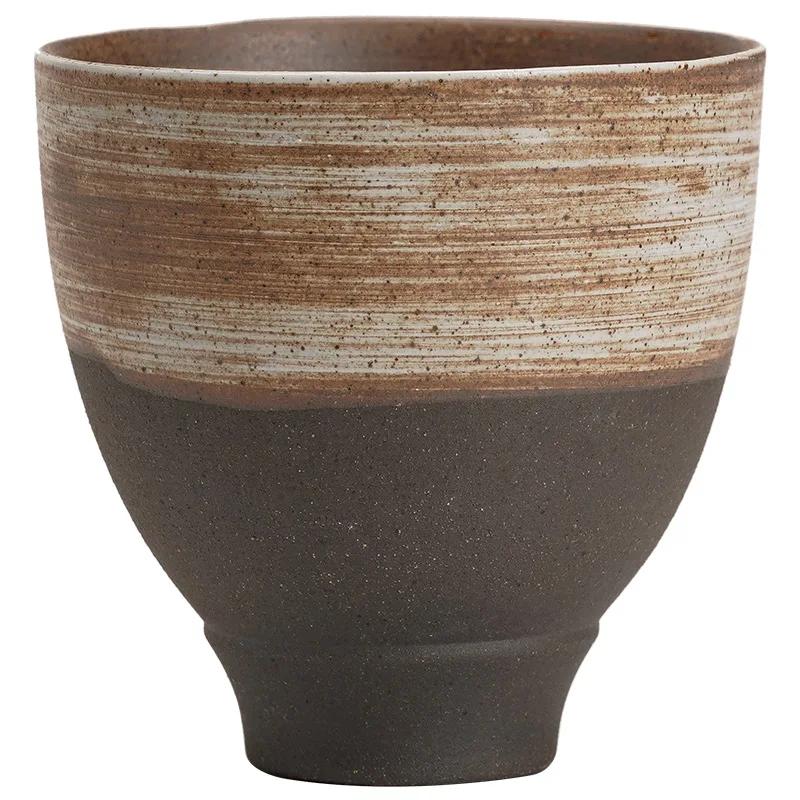 Japanese Style Handmade Retro Stoneware Tea Cup Ceramic Kung Fu Tea Cup Fragrance-Smelling Cup Small Single Cup Teacup Bowl Mug
