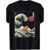 Men'S Funny Surfing Capybara & Japanese Kanagawa Great Wave off Kanagawa Anime Graphic T-Shirt - Hokusai Wave Design with Capybara Surfing - Loose
