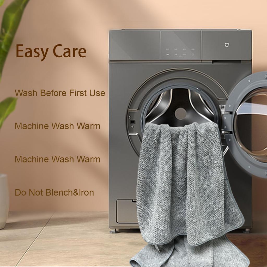 2-in-1 Bathroom Towel Set, 2 Pack Bath Towel and Towel, Quick to Dry, Lighteweight Soft Cotton Towel Set High Water Absorbent