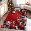 Christmas Snowflake Ornament Red White Area Rug, Cozy Holiday Home Decor Mat for Living Room Entryway Festive Style