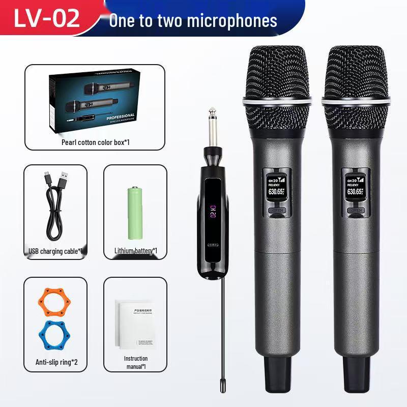 Professional True Diversity Wireless Microphone with Magnetic Charging, One-Button Disinfection, and 200m High-Quality Sound Range