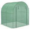 Walk In Polytunnel Greenhouse, Green House for Garden with Roll-up Window and Door, 1.8 X 1.8 X 2 M, Green