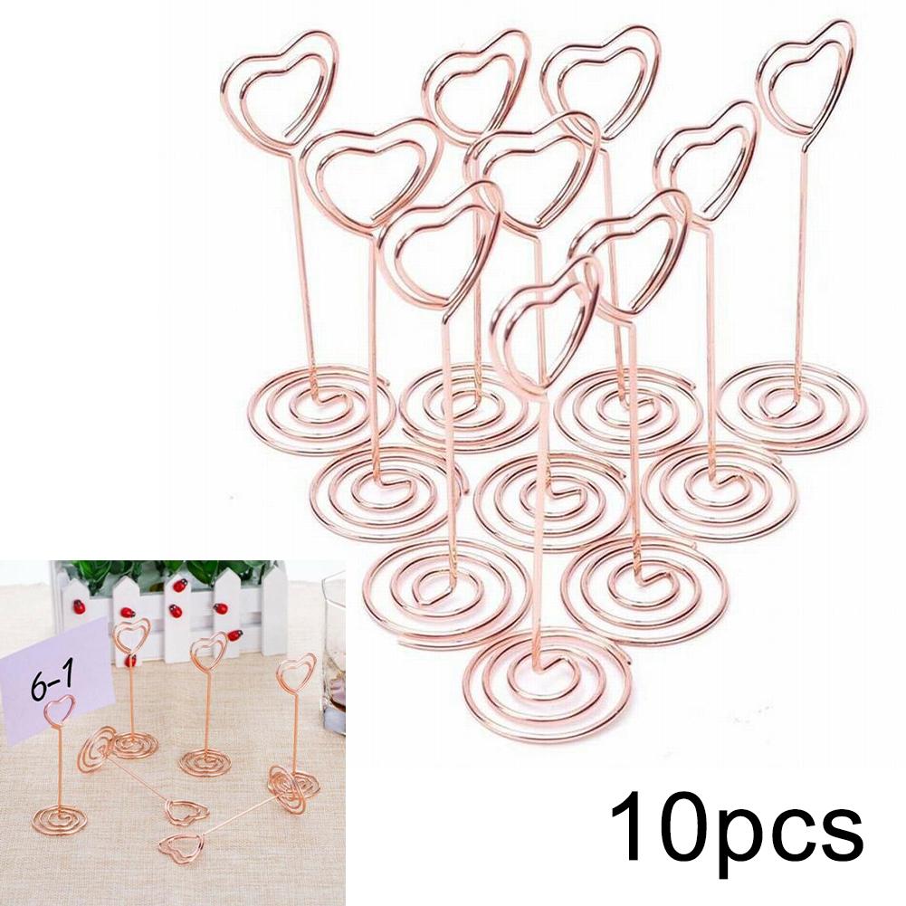 Card Holders Desktop Clip Heart Pattern Heart-shaped Iron