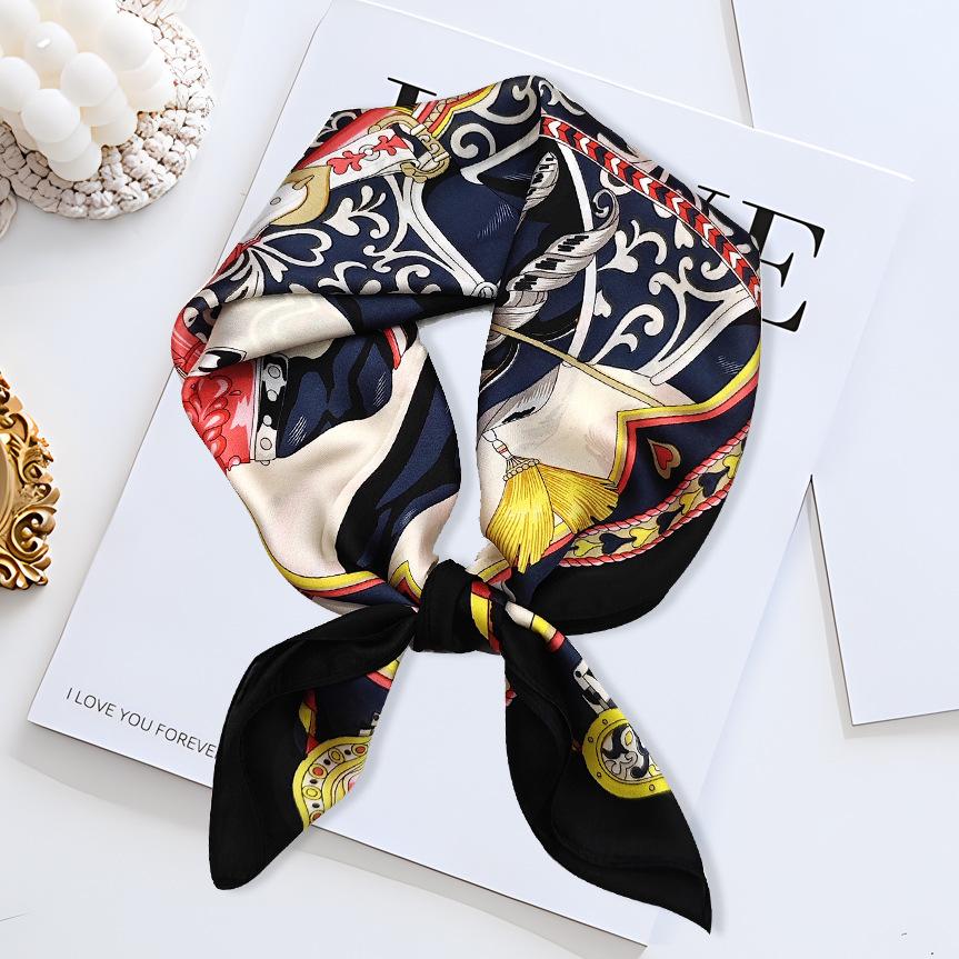 Strictly Selected 70 Silk Scarves, Simulated Silk Small Square Scarves For Women, Retro High-End Thin Versatile Professional Scarves