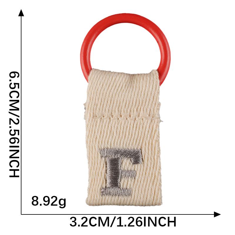 Korean-Inspired Couple Name Tag Backpack Keychain with 26 Letters Embroidered Ribbon