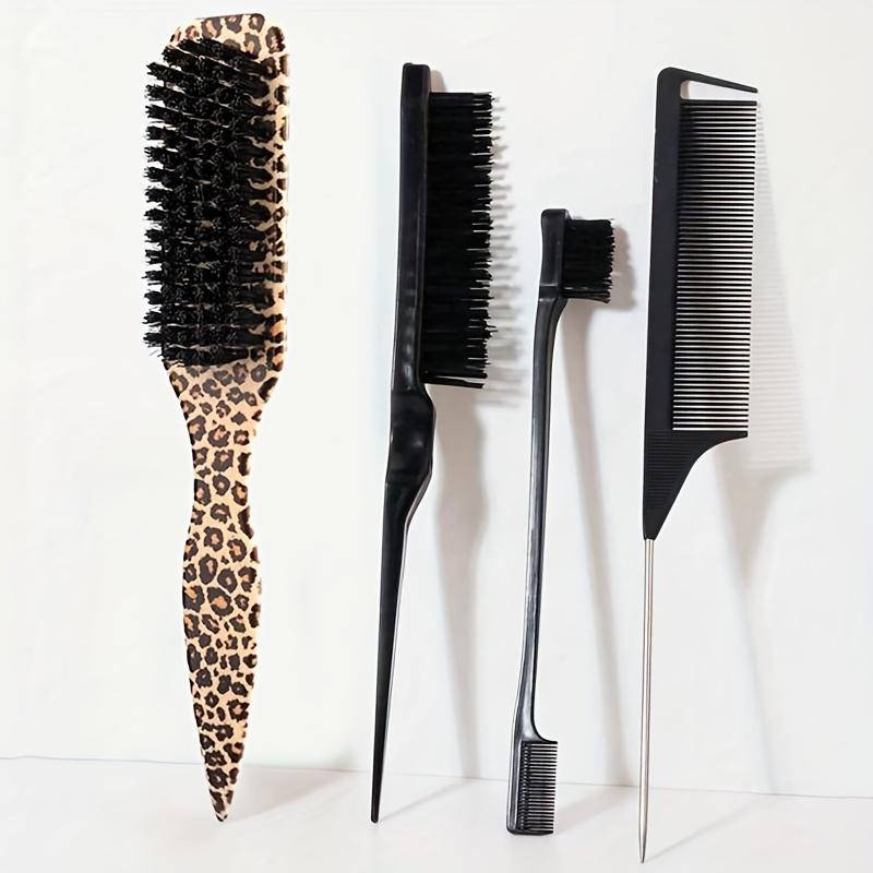 4PCS Professional Pointed Tail Comb Set Anti-Static with Nylon Bristles for Precise Parting Styling All Hair Types Styling Tools