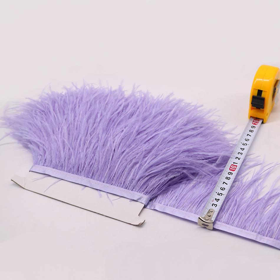 Feder1Meter Bunte Natürliche Straußenfedern Fransenbesatz 8-10CM 10-15CM Band Feder für Haare Kleidung Hochzeitsdekoration Nähbesatz