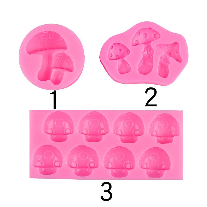Stampo in silicone a forma di fungo per fondente e argilla Decorazioni per torte da favola