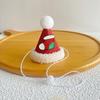 Knitted Yarn Christmas Pet Hat Soft Pompon Yarn Kitten Headwear  Winter Gathering