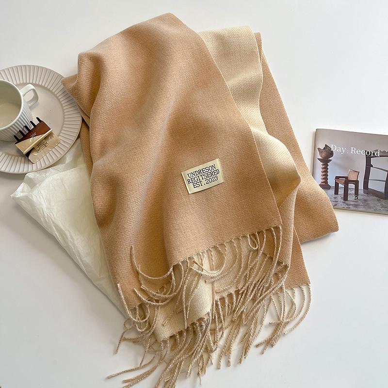 

New Luxury Muffler Winter Shawls Men Muffler Fashion Double Sided Dual Color Cashmere Scarves For Women 200*68Cm 68x200cm