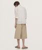 TAKEASY Deep Tuck Cotton Bermuda Shorts (Dark Beige)