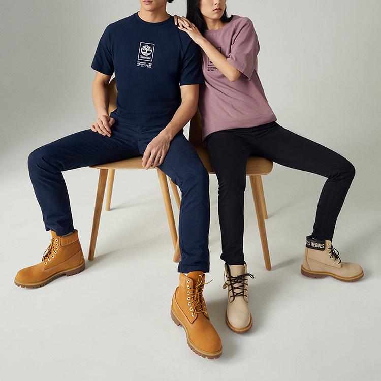 Timberland Solid Color Casual Embroidered Logo Round Neck Short Sleeve T-Shirt Men Tops Deep-Sapphire-Blue A2DVY-433