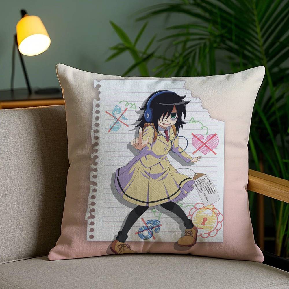 K-Kuroki T-Tomoko Pillow Case Office Sofa Dorm Chair Back Short Plush Double-sided Printing Home  Cushion Cover