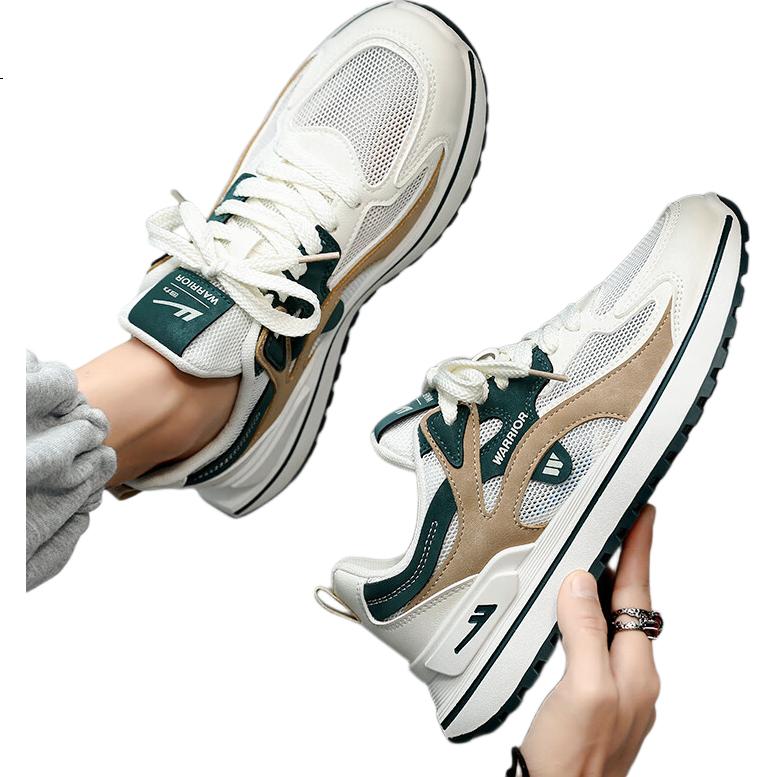Huili Men's Soft-Soled Sneakers, New Spring 2026 Style Breathable WXY2341W, White-Green Size 43 (Single Mesh)