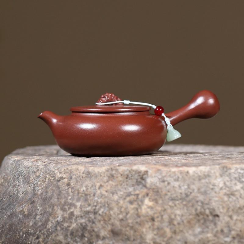 

160ml Luxury Yixing Purple Clay Teapots Handmade Side Handle Pot Raw Ore Dragon s Blood Sand Kettle With Infuser Zisha Tea Set