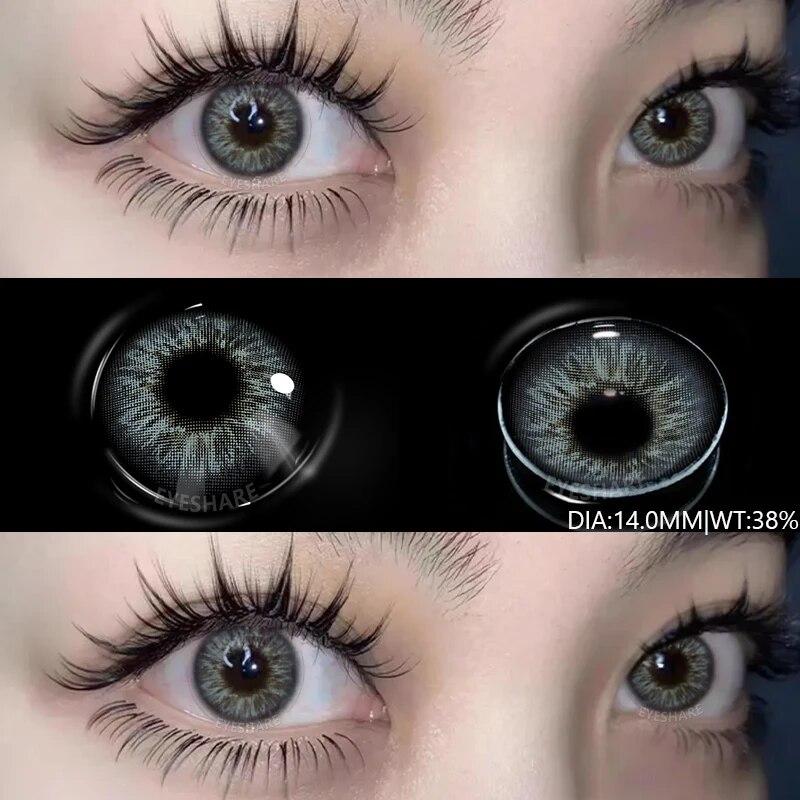 AMARA 1Pair Colored Contact Lenses for Eyes Brown Pupis OMG Series Gray Eye Lenses Yearly Fashion Lenses Cosmetic Eye Contacts