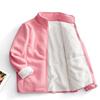 Boys and Women's Double-Sided Coral Fleece Jacket - Warm, Thickened Autumn/Winter Cardigan for Outdoor Use