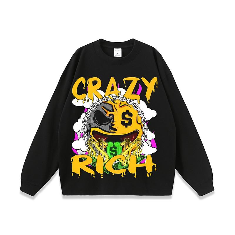 Unisex Vintage Streetwear Graphic Tee Oversized Cotton Crewneck T-Shirt Youth Casual Wear