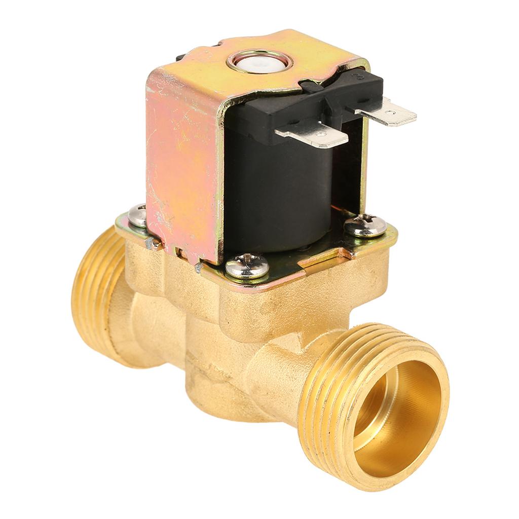 Electric Water Valve, Normal Closed Brass Electric Solenoid Valve for Water Electric  12V G34, Solenoid Valves