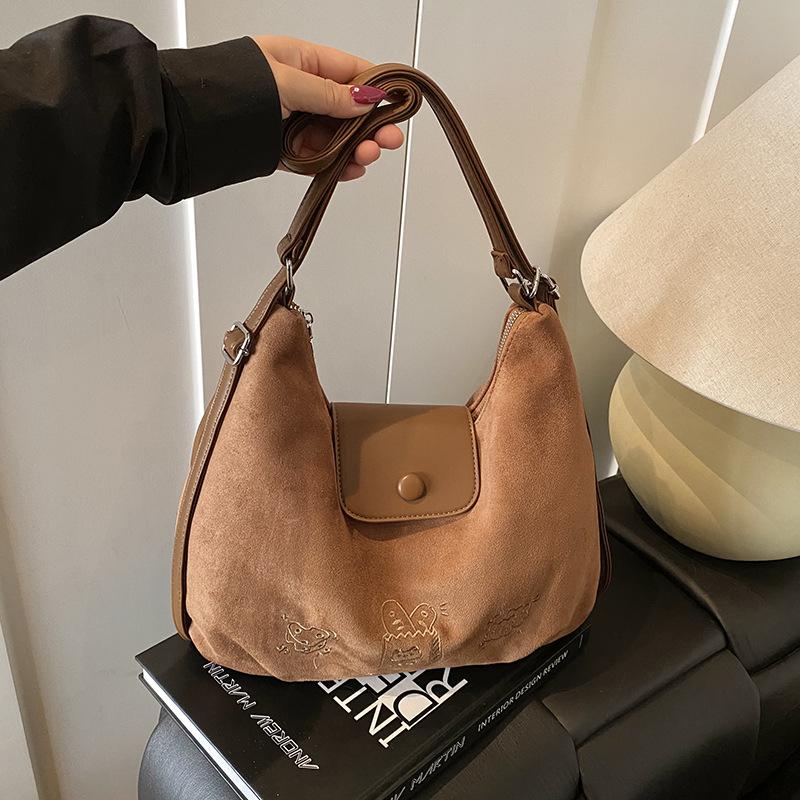 Casual retro suede women's backpack 2025 new commuter versatile back bag multi-purpose shoulder tote bag