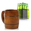 350ml Vintage Wooden Beer Mug with Handle Large Capacity Drink Cup