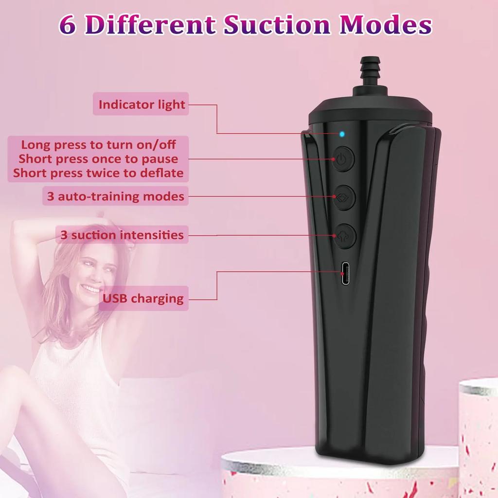Automatische Vagina-Vakuumpumpe Sexspielzeug für Erwachsene für Frauen Nippel-Pussy-Sauger Klitorispumpe mit 6 leistungsstarken Modi Weibliche Masturbation