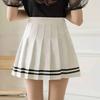 High-waisted A-word Women Pleated Skirt Elastic Waist Thin Slim Shorts Inside Anti-glare Spring Summer